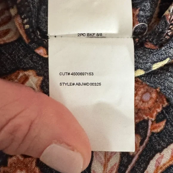 Billabong Hearts Desire Floral Boho Mini Dress Large Black Orange Long Sleeve - Picture 8 of 8